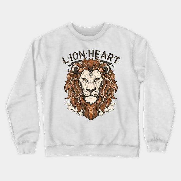 Lion Heart Crewneck Sweatshirt by The Dark Matter Art